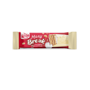 Gaufrettes fourrées et enrobées de chocolat blanc et de crème praliné